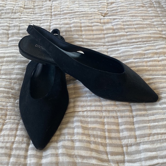 Black sling back pointed flats - Picture 2 of 2